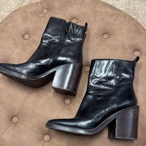 Tory Burch Black Leather Heeled Boots